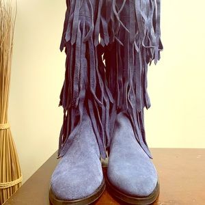 Fringed Leather Boots